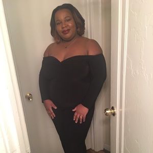 Off the should long sleeve jumpsuit